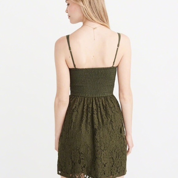 NWT Abercrombie Green Lace Corset Dress XL - Picture 4 of 4
